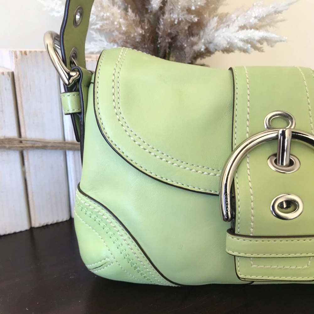 Coach Vintage Soho Buckle Flap Leather Shoulder Bag, 2006 Y2K, Lime Green, 10577 - Picture 5 of 16